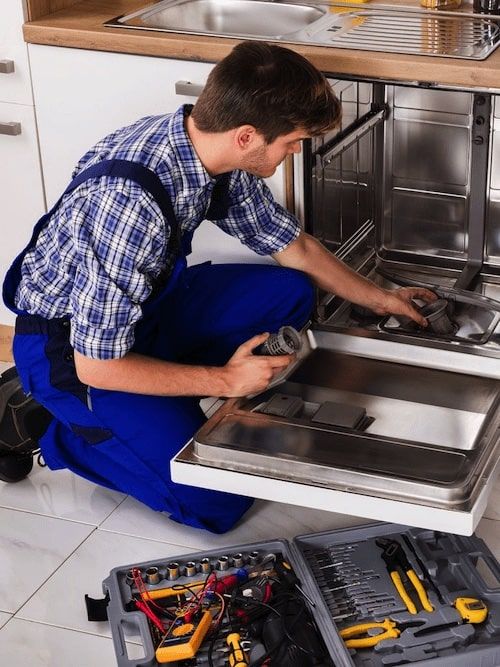 Professional dishwasher repair technician Cape Town working on appliance
